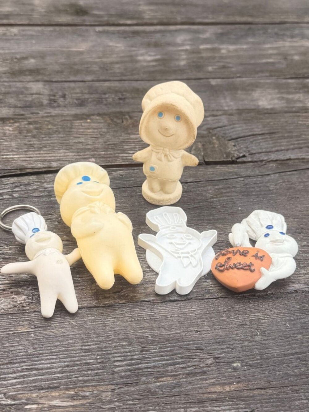 Vintage Lot Pillsbury Doughboy Doll Magnet Keychain Cookie Cutter Poppie Fresh